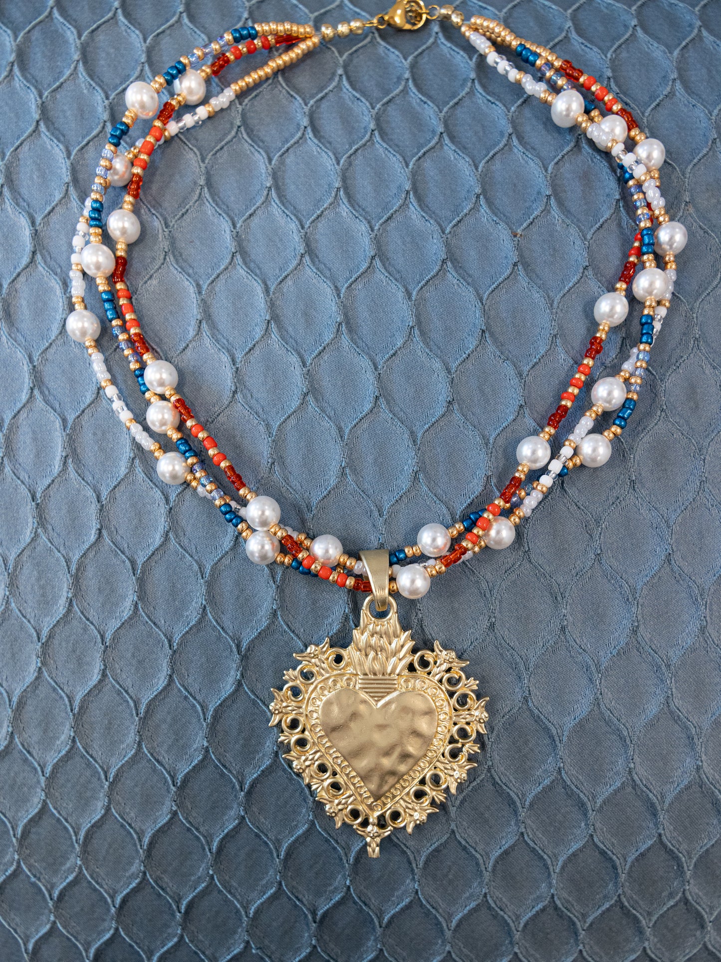 Red, white, and blue Sacred Heart - God Bless America