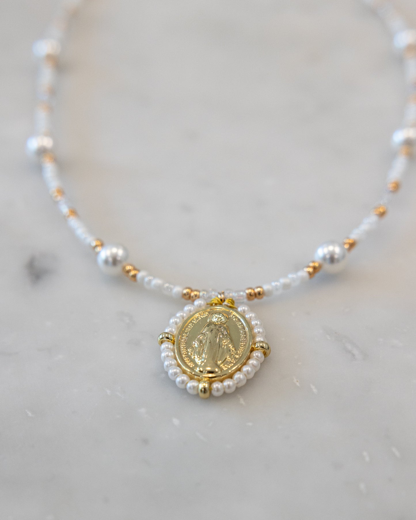 White Miraculous Medal - Rue du Bac