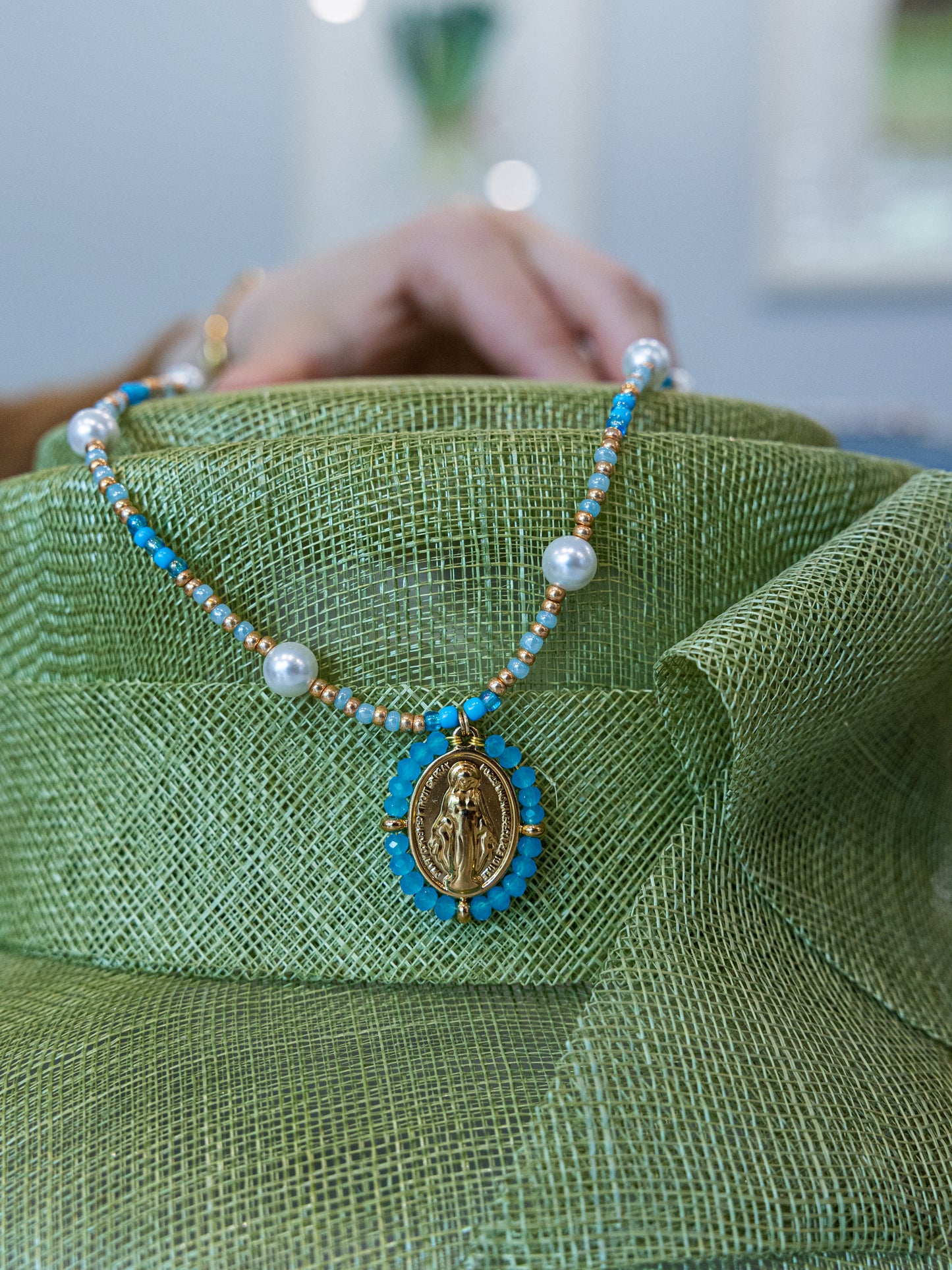 Turquoise Miraculous Medal - Rue du Bac