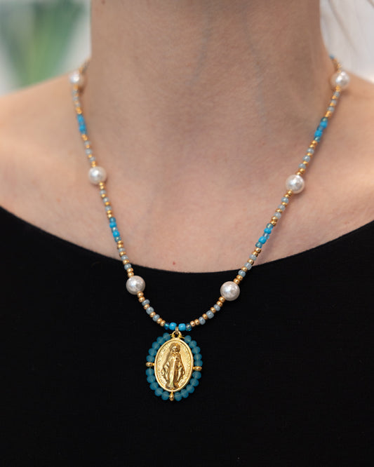 Turquoise Miraculous Medal - Rue du Bac