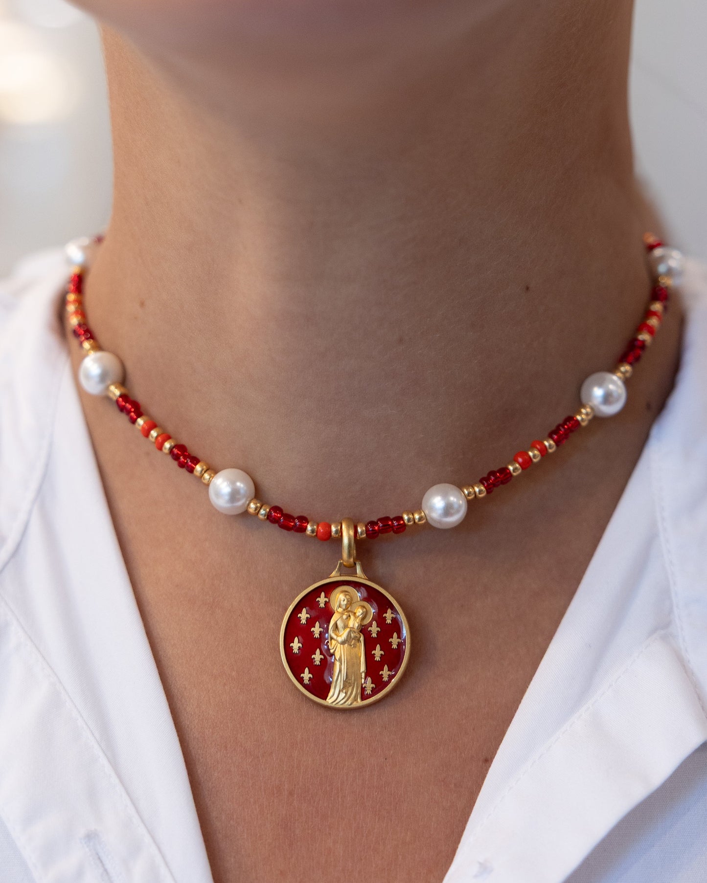 Red Mother and Child - Fleur de Lis