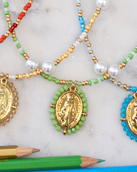 Green Miraculous Medal - Rue du Bac